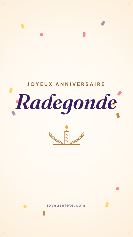 Image « Joyeux anniversaire Radegonde » au format story