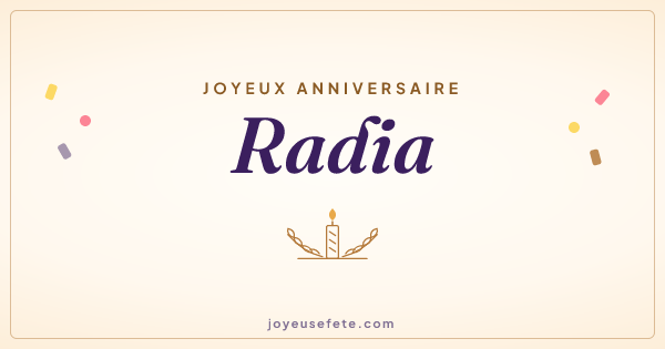 Image « Joyeux anniversaire Radia » au format large