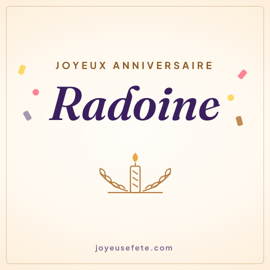 Image carrée « Joyeux anniversaire Radoine » pour WhatsApp