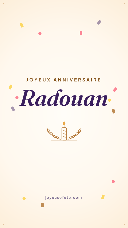 Image « Joyeux anniversaire Radouan » au format story