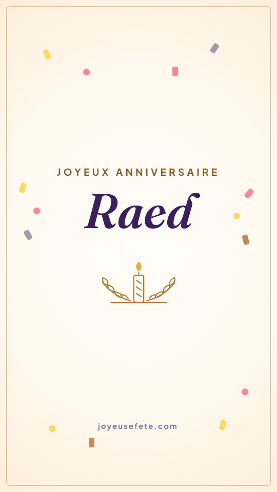 Image « Joyeux anniversaire Raed » au format story