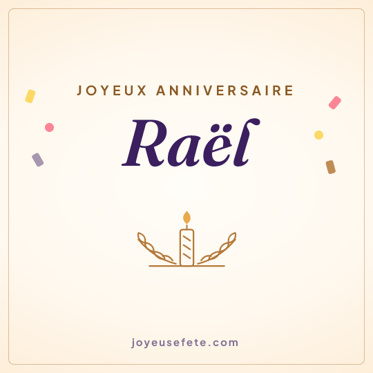 Image carrée « Joyeux anniversaire Raël » pour WhatsApp
