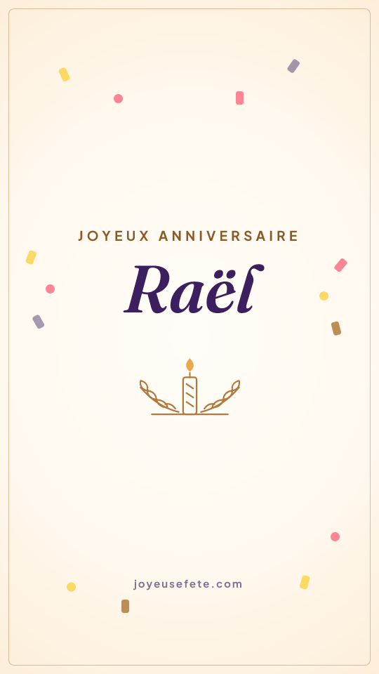 Image « Joyeux anniversaire Raël » au format story