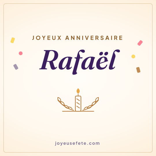 Image carrée « Joyeux anniversaire Rafaël » pour WhatsApp