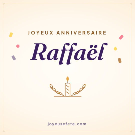 Image carrée « Joyeux anniversaire Raffaël » pour WhatsApp