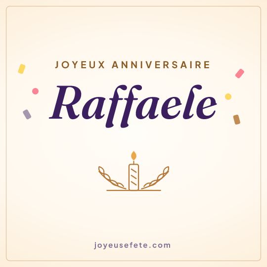 Image carrée « Joyeux anniversaire Raffaele » pour WhatsApp