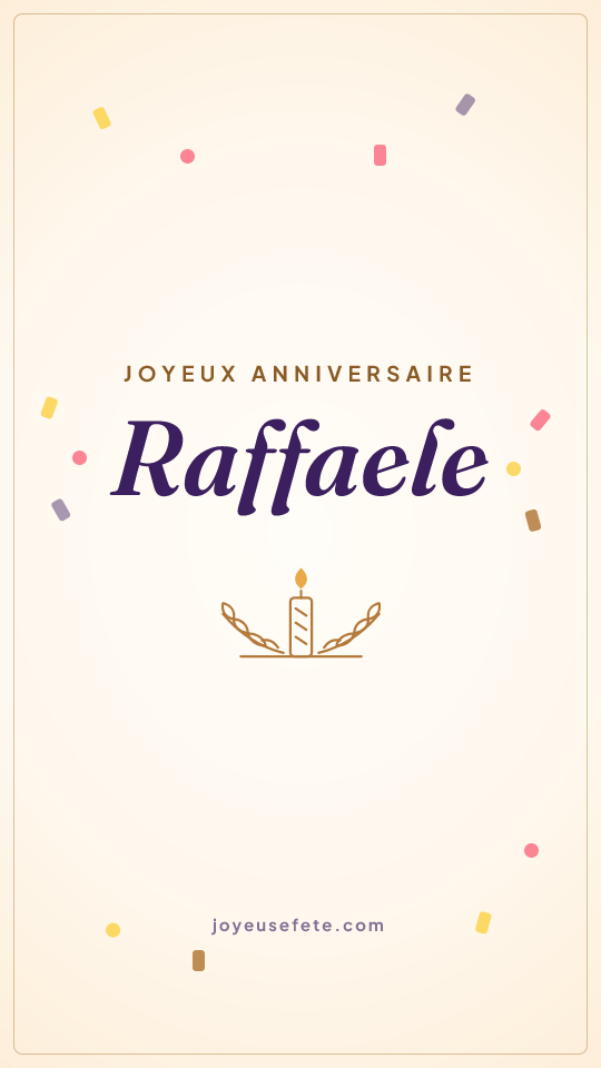 Image « Joyeux anniversaire Raffaele » au format story
