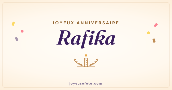 Image « Joyeux anniversaire Rafika » au format large