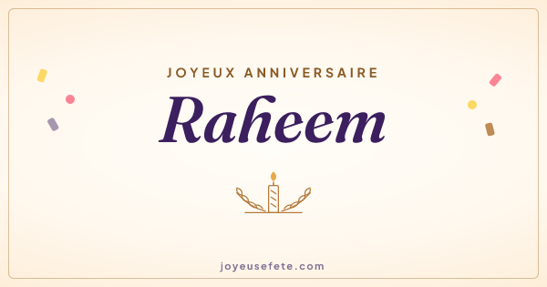 Image « Joyeux anniversaire Raheem » au format large