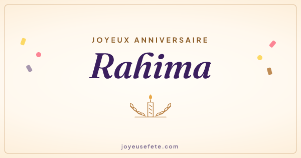 Image « Joyeux anniversaire Rahima » au format large