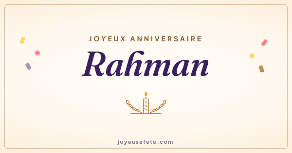 Image « Joyeux anniversaire Rahman » au format large