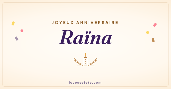 Image « Joyeux anniversaire Raïna » au format large