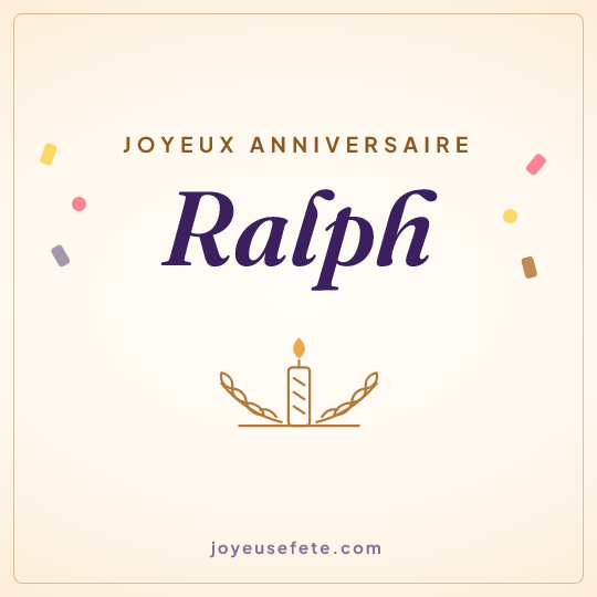 Image carrée « Joyeux anniversaire Ralph » pour WhatsApp