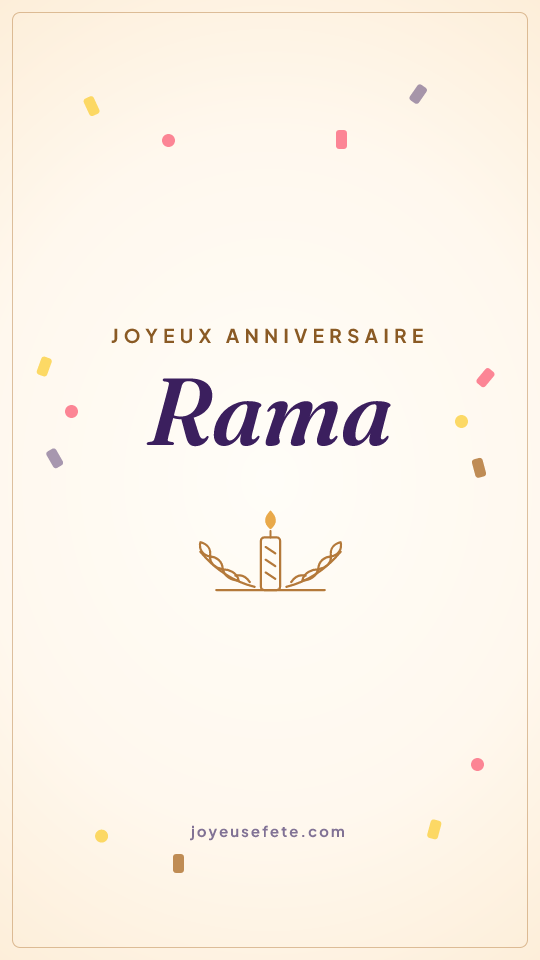 Image « Joyeux anniversaire Rama » au format story