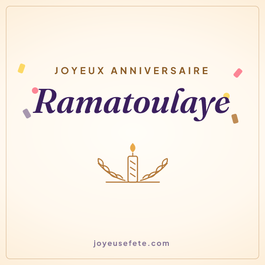 Image carrée « Joyeux anniversaire Ramatoulaye » pour WhatsApp