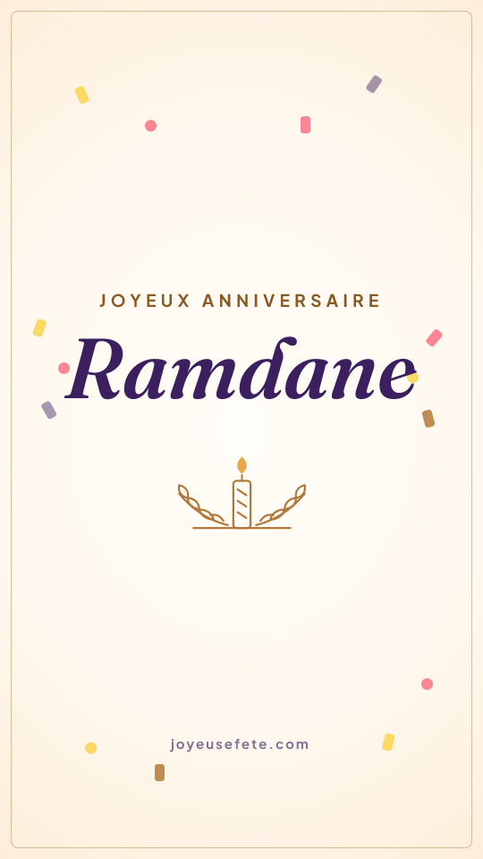 Image « Joyeux anniversaire Ramdane » au format story