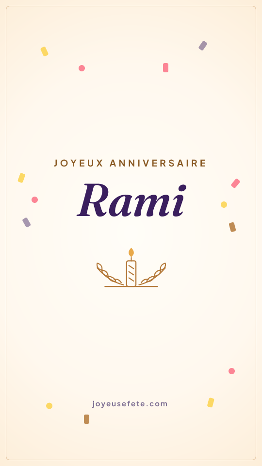Image « Joyeux anniversaire Rami » au format story