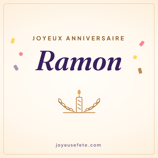 Image carrée « Joyeux anniversaire Ramon » pour WhatsApp