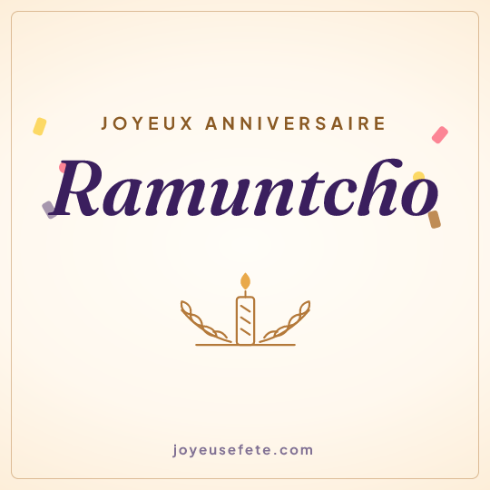 Image carrée « Joyeux anniversaire Ramuntcho » pour WhatsApp