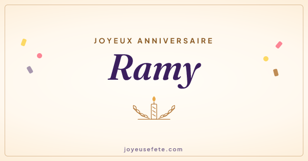 Image « Joyeux anniversaire Ramy » au format large