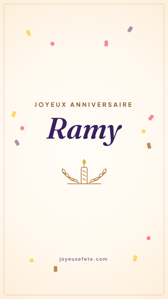 Image « Joyeux anniversaire Ramy » au format story