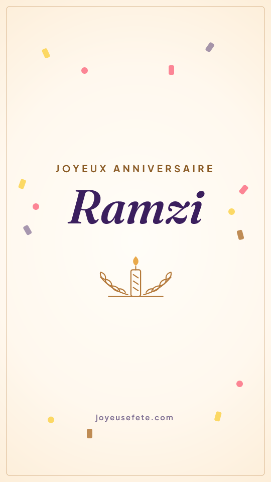 Image « Joyeux anniversaire Ramzi » au format story