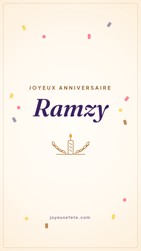 Image « Joyeux anniversaire Ramzy » au format story