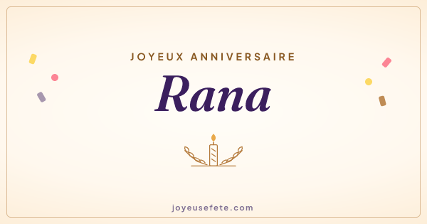 Image « Joyeux anniversaire Rana » au format large