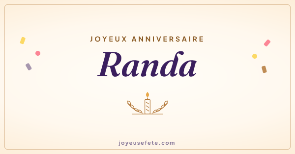 Image « Joyeux anniversaire Randa » au format large