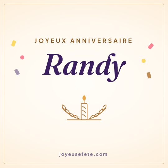 Image carrée « Joyeux anniversaire Randy » pour WhatsApp
