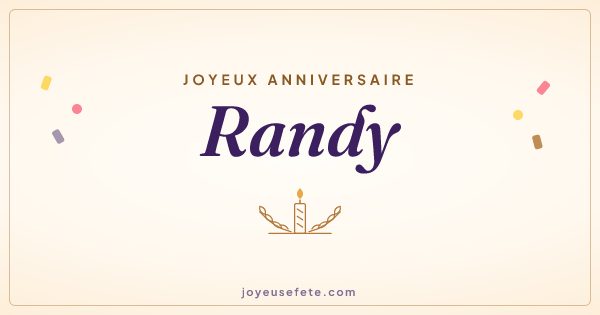 Image « Joyeux anniversaire Randy » au format large