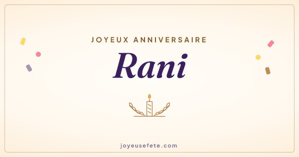 Image « Joyeux anniversaire Rani » au format large