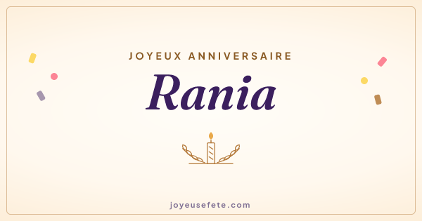 Image « Joyeux anniversaire Rania » au format large