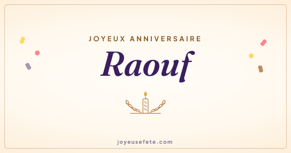 Image « Joyeux anniversaire Raouf » au format large