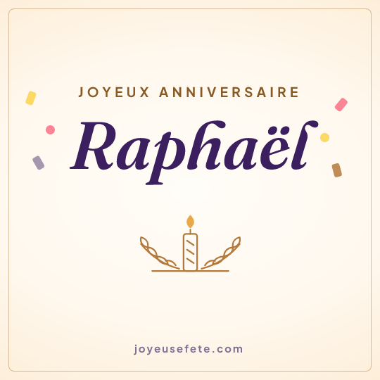 Image carrée « Joyeux anniversaire Raphaël » pour WhatsApp