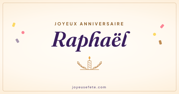 Image « Joyeux anniversaire Raphaël » au format large