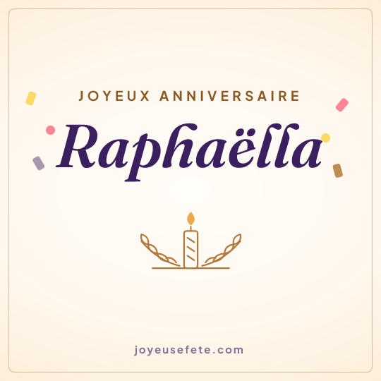 Image carrée « Joyeux anniversaire Raphaëlla » pour WhatsApp