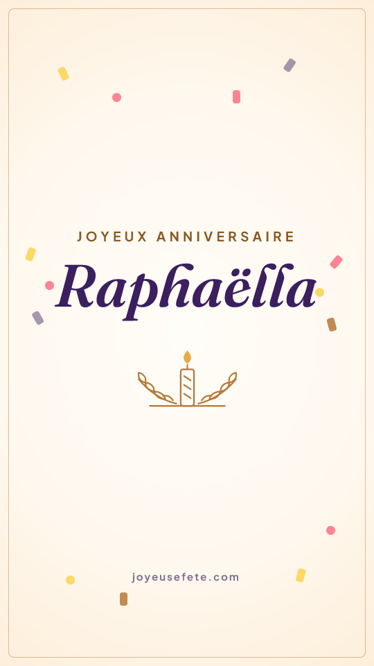 Image « Joyeux anniversaire Raphaëlla » au format story