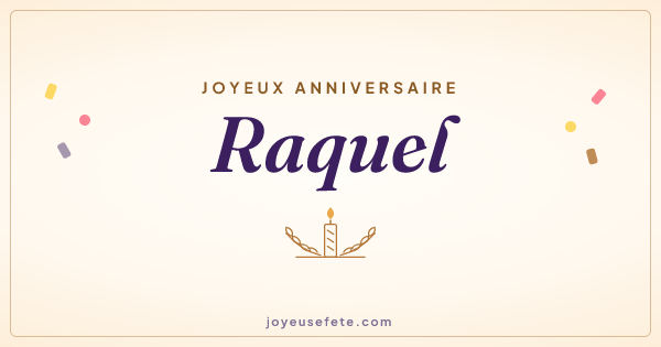 Image « Joyeux anniversaire Raquel » au format large