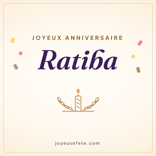 Image carrée « Joyeux anniversaire Ratiba » pour WhatsApp