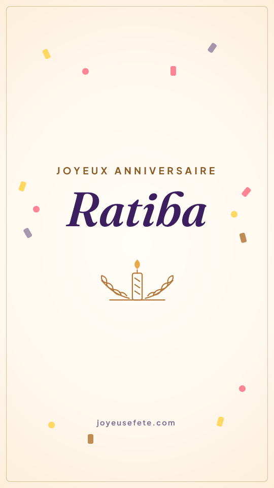 Image « Joyeux anniversaire Ratiba » au format story