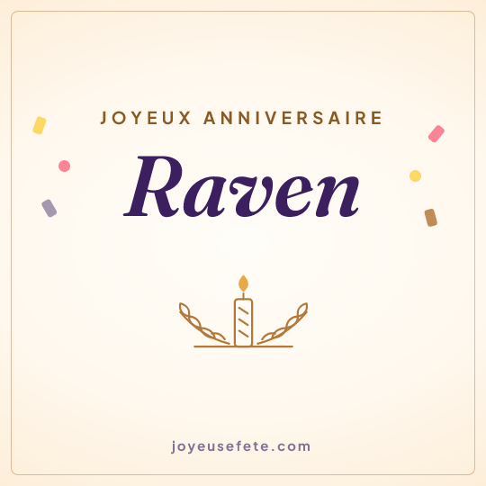 Image carrée « Joyeux anniversaire Raven » pour WhatsApp
