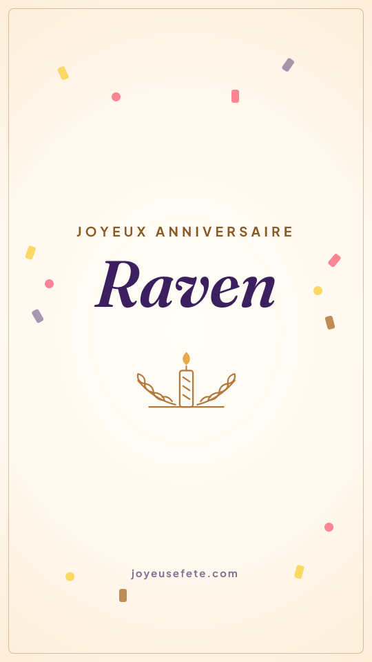 Image « Joyeux anniversaire Raven » au format story