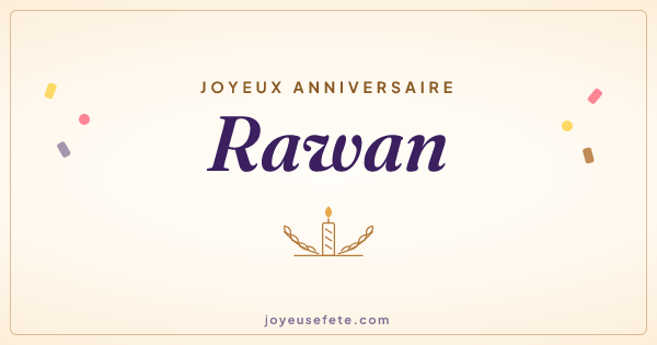 Image « Joyeux anniversaire Rawan » au format large