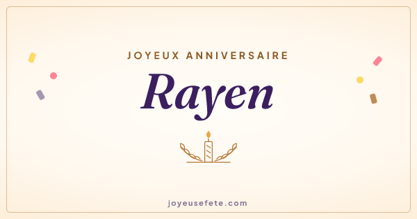 Image « Joyeux anniversaire Rayen » au format large