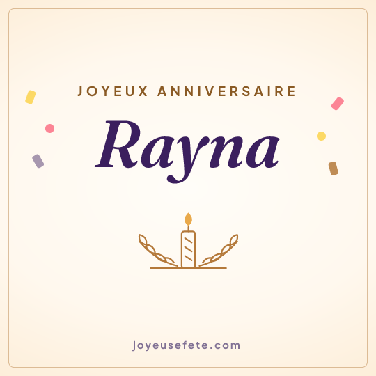 Image carrée « Joyeux anniversaire Rayna » pour WhatsApp