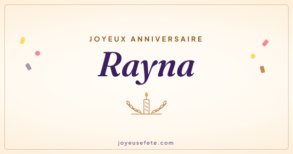 Image « Joyeux anniversaire Rayna » au format large