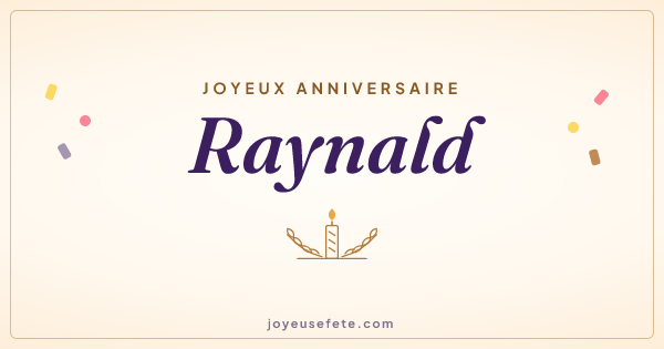 Image « Joyeux anniversaire Raynald » au format large