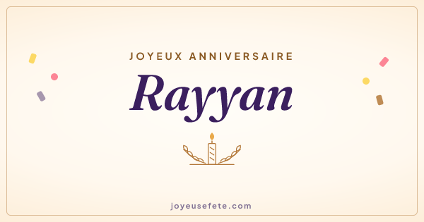 Image « Joyeux anniversaire Rayyan » au format large