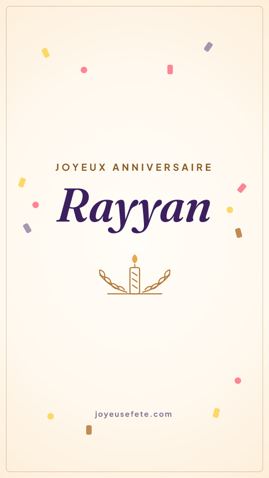 Image « Joyeux anniversaire Rayyan » au format story